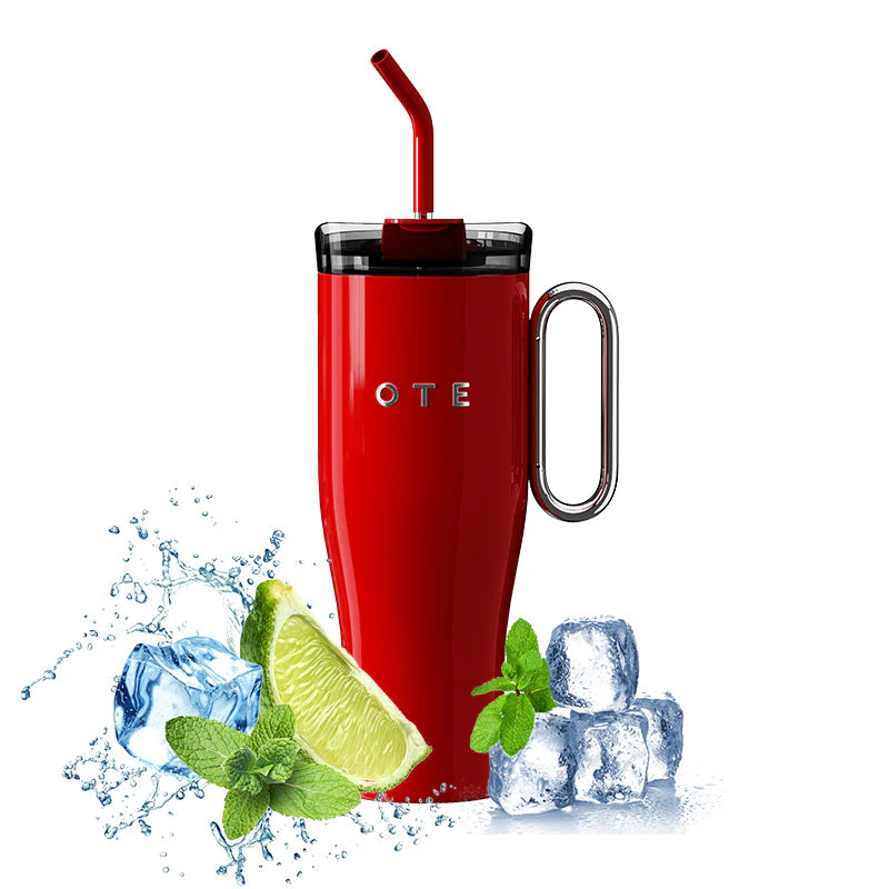 OTE 1.2 L (40 oz) Travel Mug with Handle, Double-Walled Steel Vacuum Insulated Mug and Straw, BPA Free,Portable Car Mug Tumbler, Thermal Mug, Coffee Cup for Hot and Cold Drinks