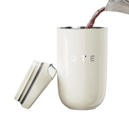 OTE Vacuum Insulated Coffee Mug, Double-wall Stainless Steel Travel Tumbler With Drinking Lid, 12oz/8oz (350/220ml)